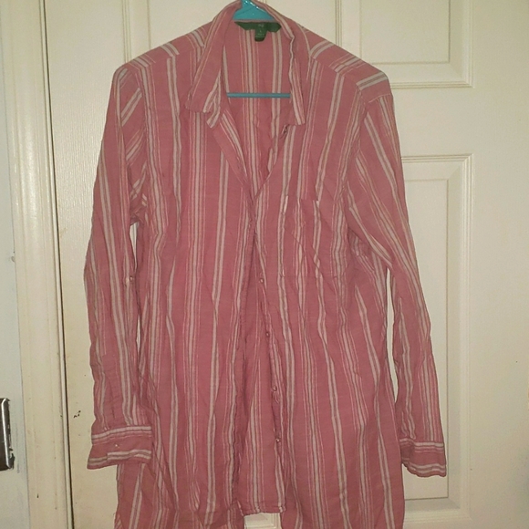 Dip Pink White Stripe Button Up - Picture 1 of 2